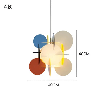 Suspension luminaire cercle coloré