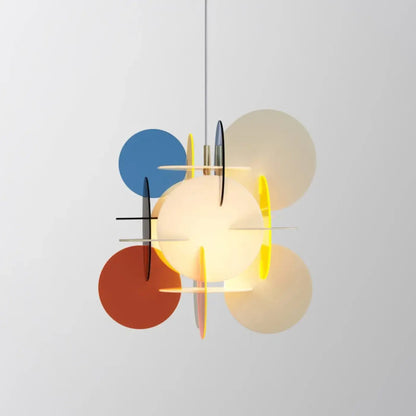 Suspension luminaire cercle coloré