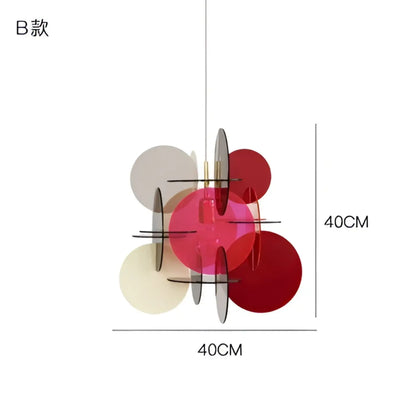 Suspension luminaire cercle coloré