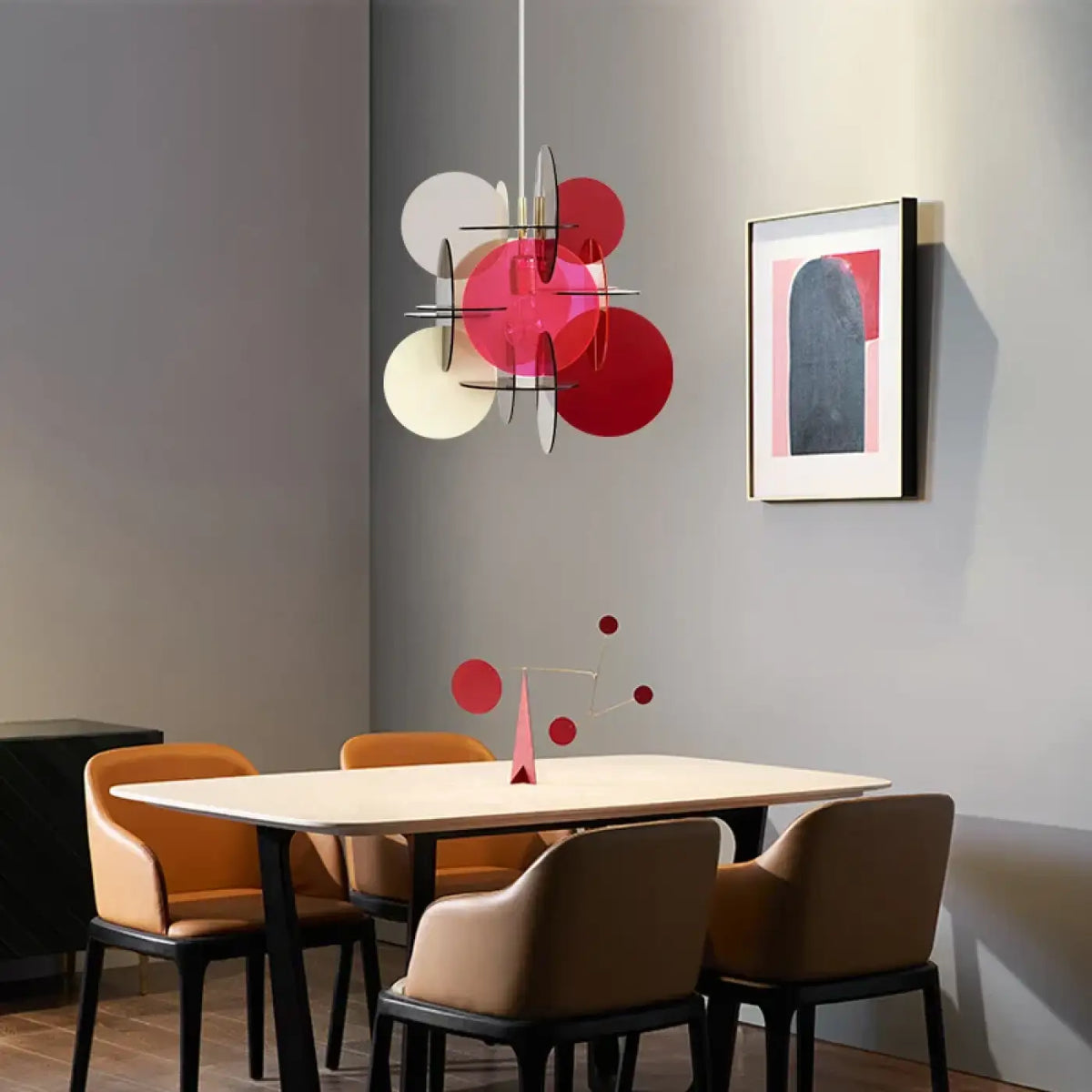 Suspension luminaire cercle coloré