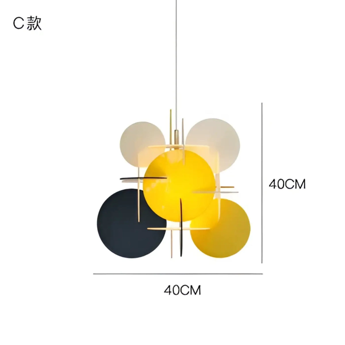 Suspension luminaire cercle coloré