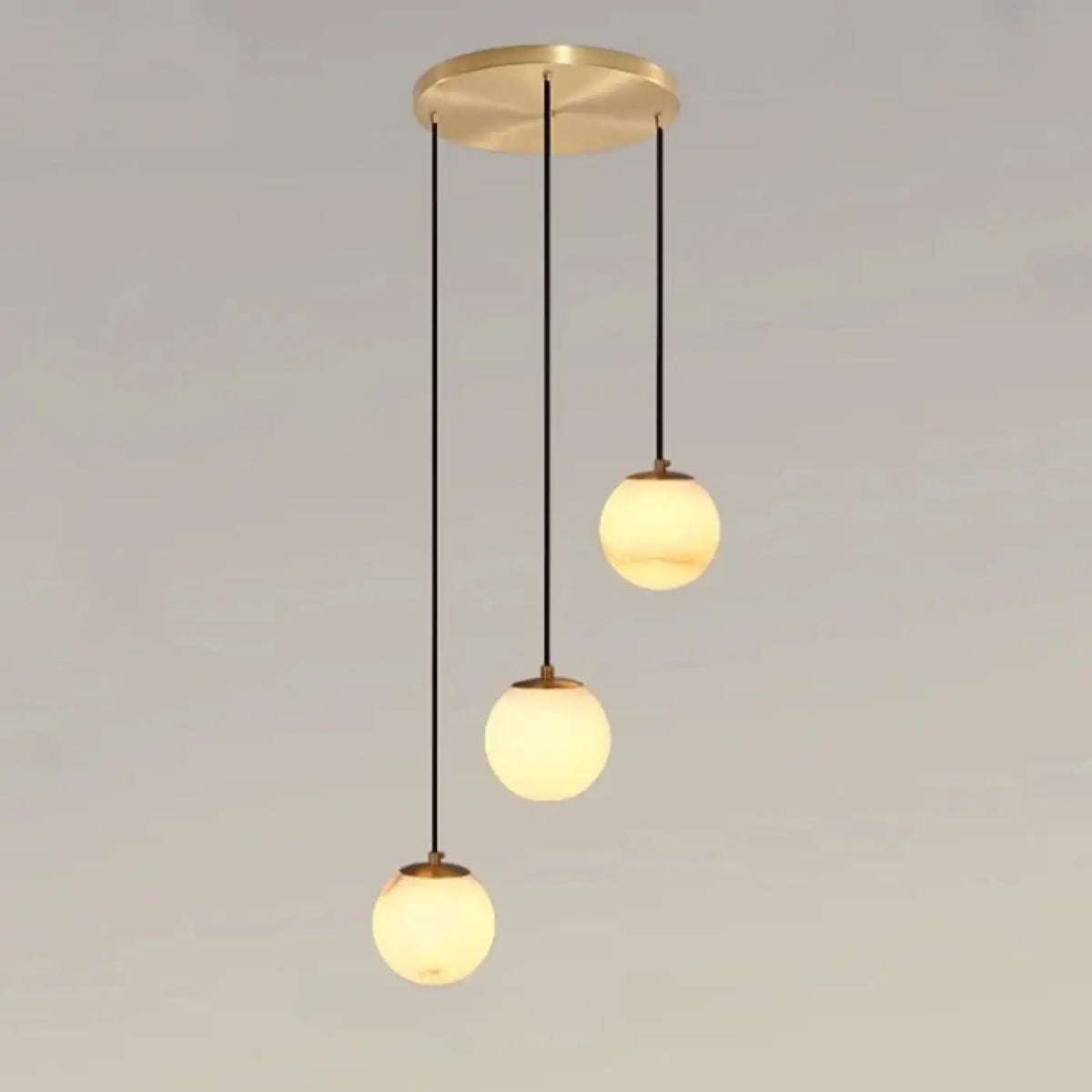 Suspension cascade boules lumineuses