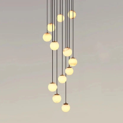 Suspension cascade boules lumineuses