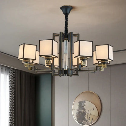 Suspension luminaire cubes opalin