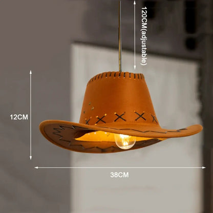 Suspension luminaire chapeau western