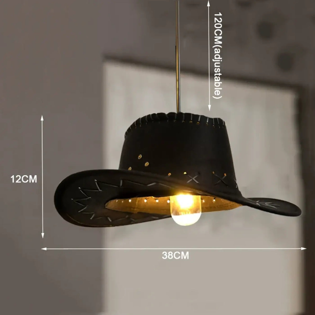 Suspension luminaire chapeau western