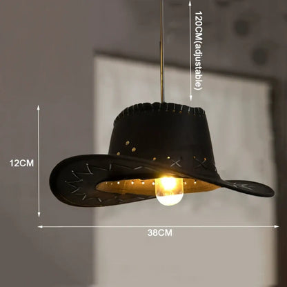 Suspension luminaire chapeau western