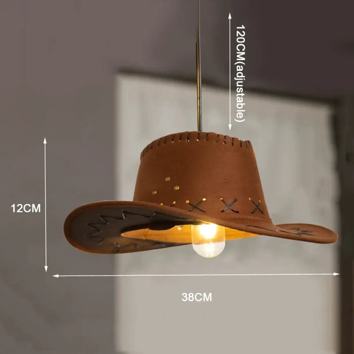 Suspension luminaire chapeau western