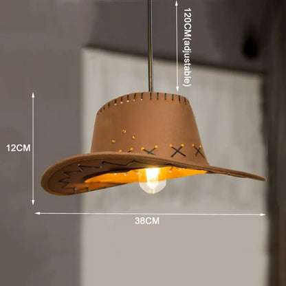 Suspension luminaire chapeau western