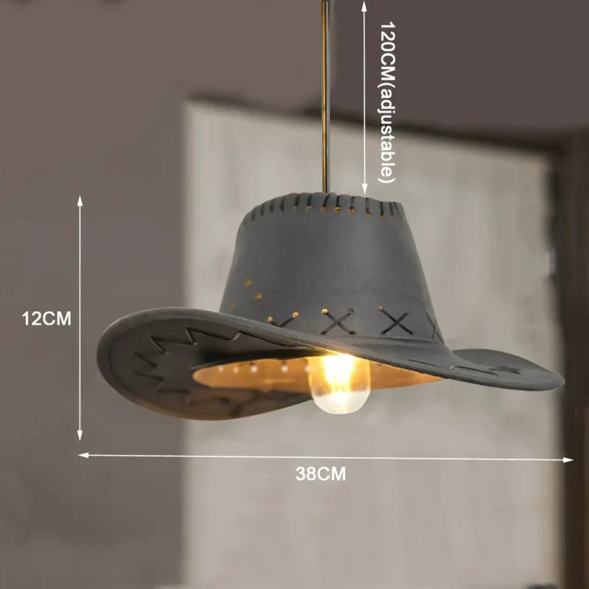 Suspension luminaire chapeau western