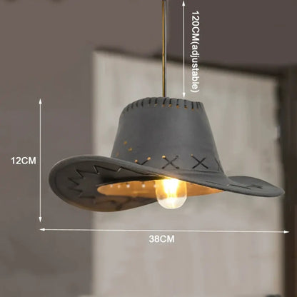 Suspension luminaire chapeau western