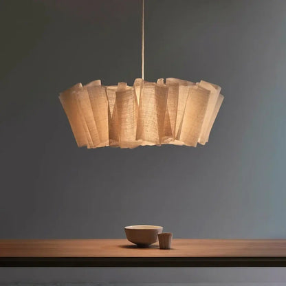 Suspension lamelles bois design