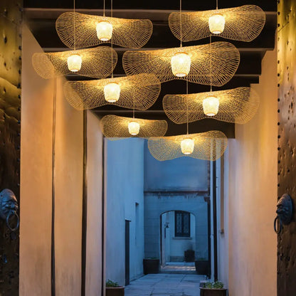 Suspension rotin salle manger