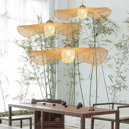Suspension rotin salle manger