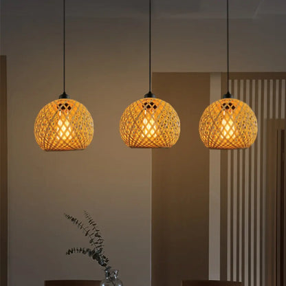 Suspension luminaire bohème naturelle
