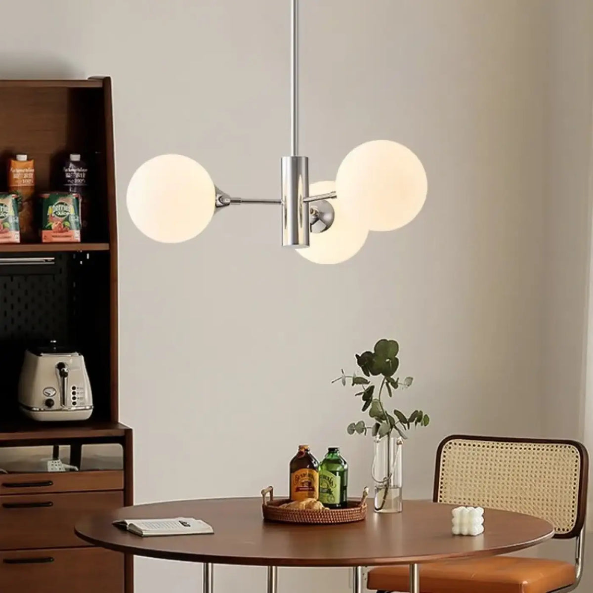Suspension chrome globes verre