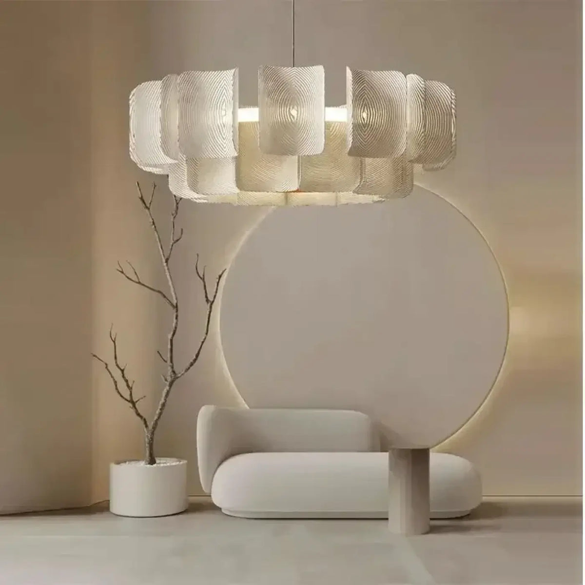 Suspension verre sculpté design