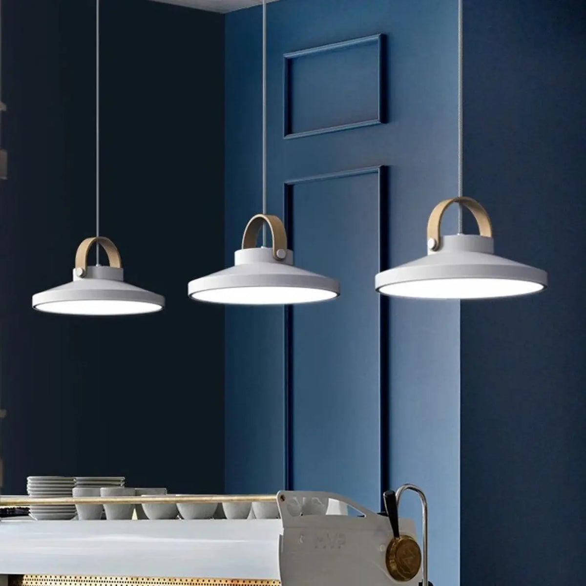 Suspension cuisine anse bois
