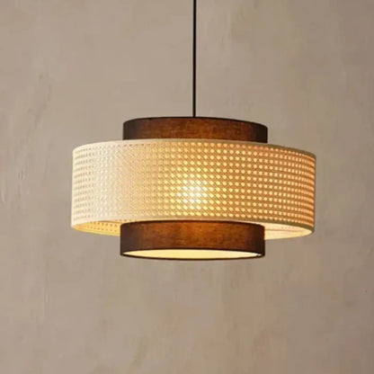 Suspension rotin forme tambour