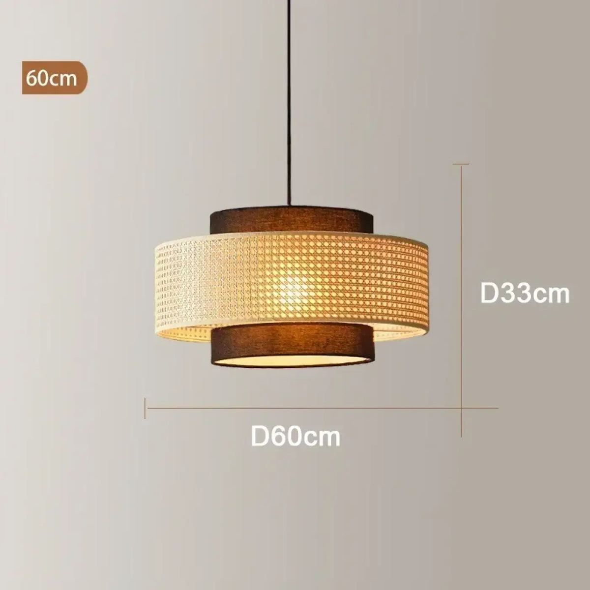 Suspension rotin forme tambour