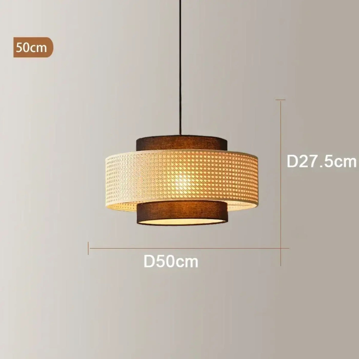 Suspension rotin forme tambour