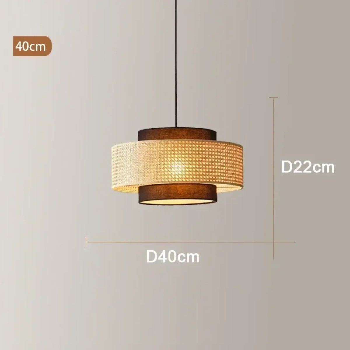 Suspension rotin forme tambour