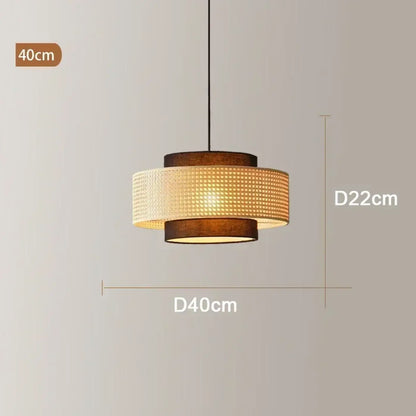 Suspension rotin forme tambour